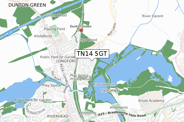 TN14 5GT map - small scale - OS Open Zoomstack (Ordnance Survey)