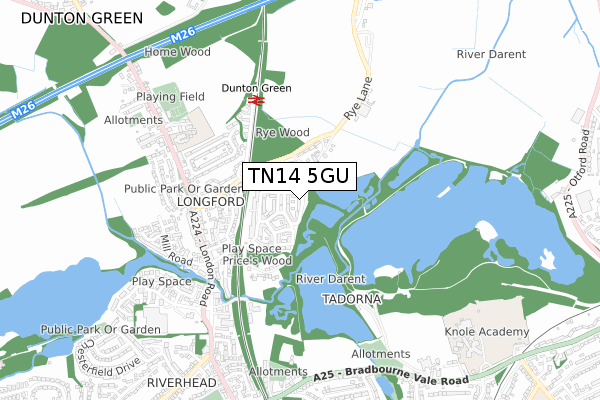 TN14 5GU map - small scale - OS Open Zoomstack (Ordnance Survey)