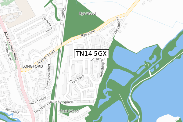 TN14 5GX map - large scale - OS Open Zoomstack (Ordnance Survey)