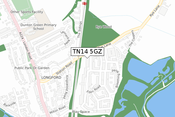 TN14 5GZ map - large scale - OS Open Zoomstack (Ordnance Survey)