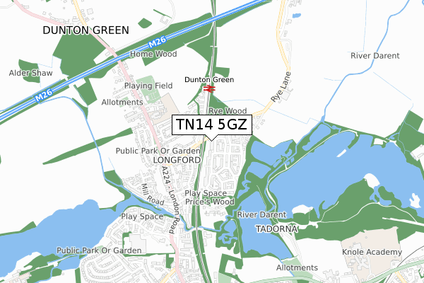 TN14 5GZ map - small scale - OS Open Zoomstack (Ordnance Survey)