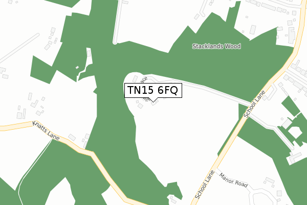 TN15 6FQ map - large scale - OS Open Zoomstack (Ordnance Survey)