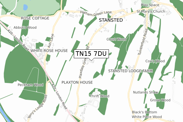 TN15 7DU map - small scale - OS Open Zoomstack (Ordnance Survey)