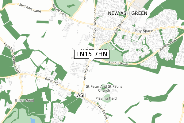 TN15 7HN map - small scale - OS Open Zoomstack (Ordnance Survey)