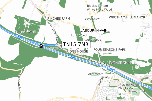 TN15 7NR map - small scale - OS Open Zoomstack (Ordnance Survey)