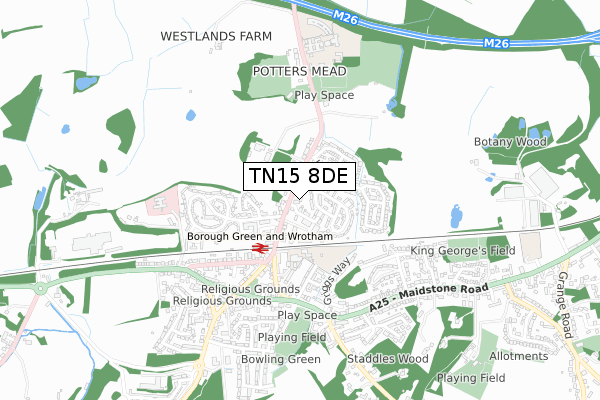 TN15 8DE map - small scale - OS Open Zoomstack (Ordnance Survey)