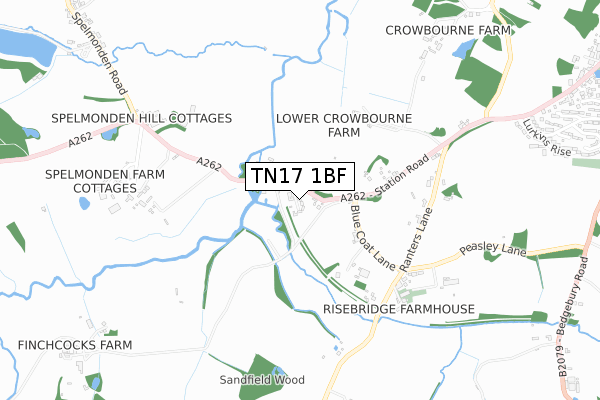 TN17 1BF map - small scale - OS Open Zoomstack (Ordnance Survey)