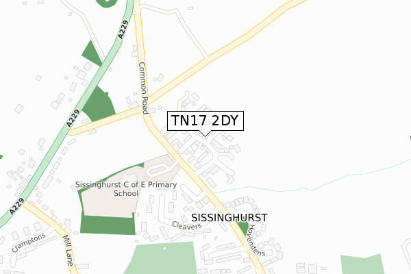 TN17 2DY map - large scale - OS Open Zoomstack (Ordnance Survey)