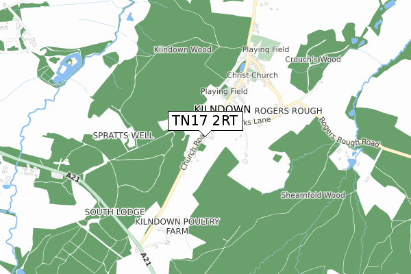 TN17 2RT map - small scale - OS Open Zoomstack (Ordnance Survey)