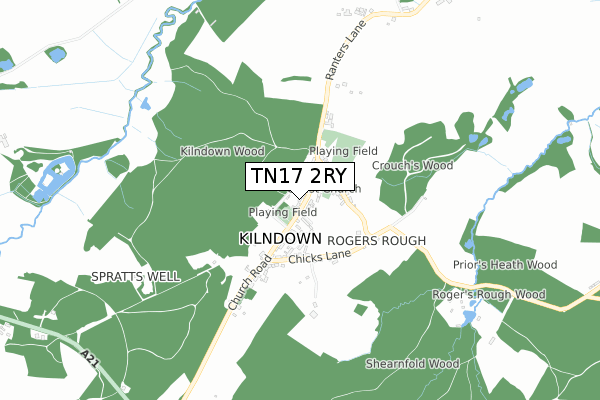 TN17 2RY map - small scale - OS Open Zoomstack (Ordnance Survey)