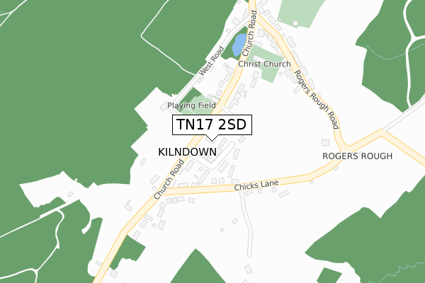 TN17 2SD map - large scale - OS Open Zoomstack (Ordnance Survey)