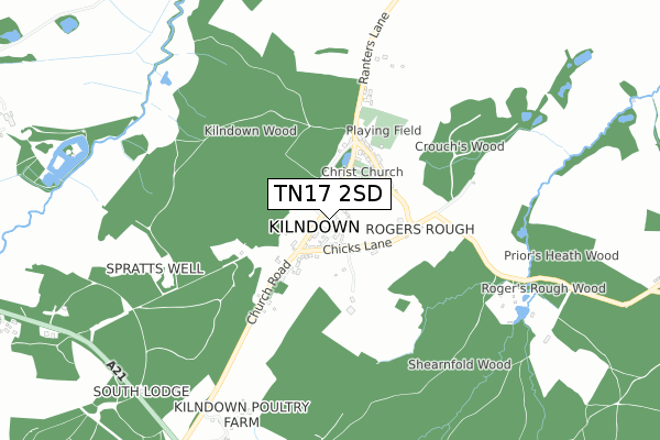 TN17 2SD map - small scale - OS Open Zoomstack (Ordnance Survey)