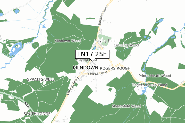 TN17 2SE map - small scale - OS Open Zoomstack (Ordnance Survey)