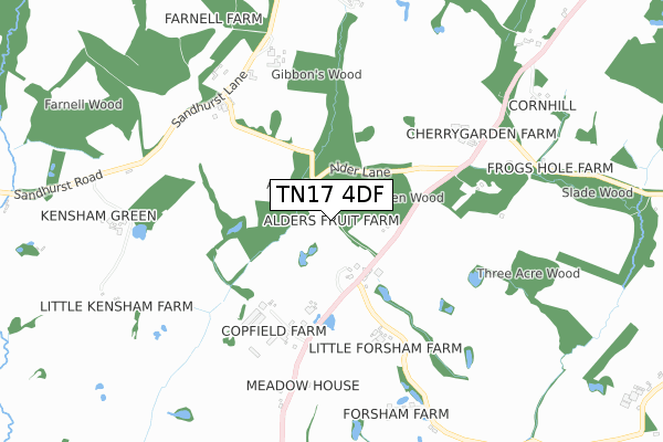 TN17 4DF map - small scale - OS Open Zoomstack (Ordnance Survey)