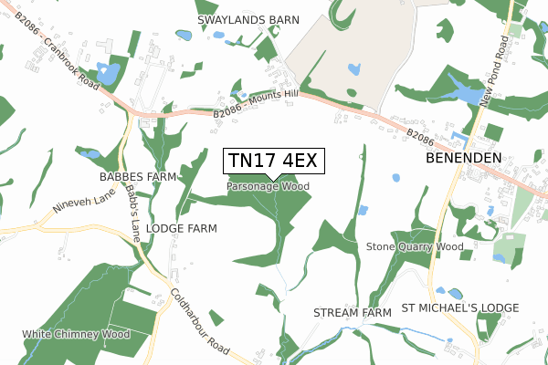 TN17 4EX map - small scale - OS Open Zoomstack (Ordnance Survey)