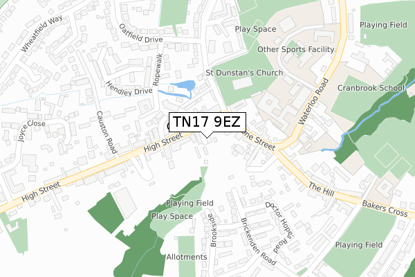 TN17 9EZ map - large scale - OS Open Zoomstack (Ordnance Survey)