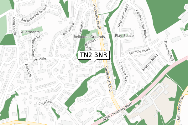 TN2 3NR map - large scale - OS Open Zoomstack (Ordnance Survey)