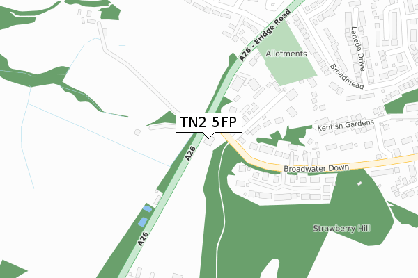 TN2 5FP map - large scale - OS Open Zoomstack (Ordnance Survey)