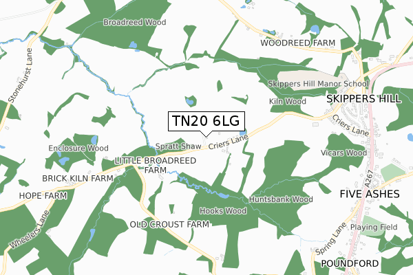 TN20 6LG map - small scale - OS Open Zoomstack (Ordnance Survey)