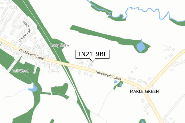 TN21 9BL map - large scale - OS Open Zoomstack (Ordnance Survey)