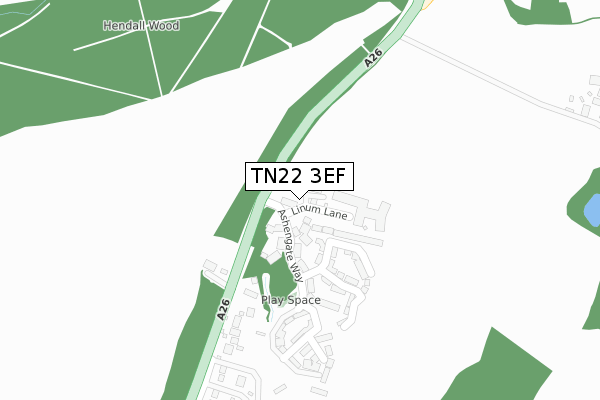 TN22 3EF map - large scale - OS Open Zoomstack (Ordnance Survey)