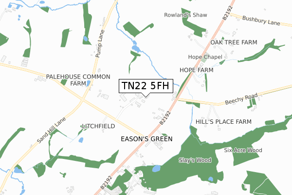 TN22 5FH map - small scale - OS Open Zoomstack (Ordnance Survey)