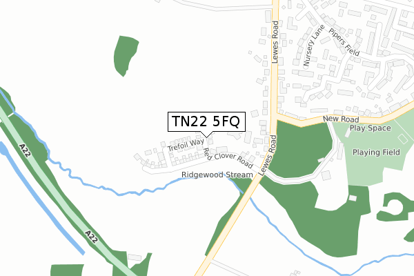 TN22 5FQ map - large scale - OS Open Zoomstack (Ordnance Survey)