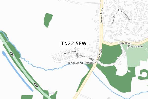 TN22 5FW map - large scale - OS Open Zoomstack (Ordnance Survey)