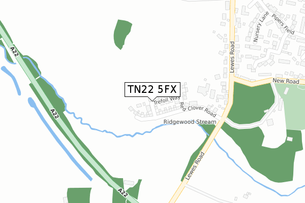 TN22 5FX map - large scale - OS Open Zoomstack (Ordnance Survey)