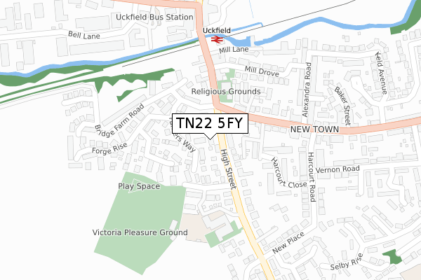 TN22 5FY map - large scale - OS Open Zoomstack (Ordnance Survey)