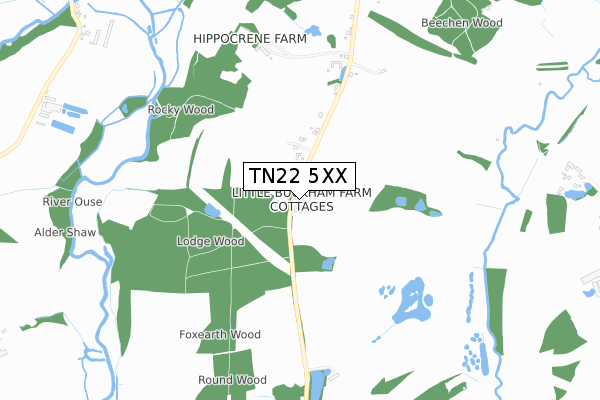 TN22 5XX map - small scale - OS Open Zoomstack (Ordnance Survey)