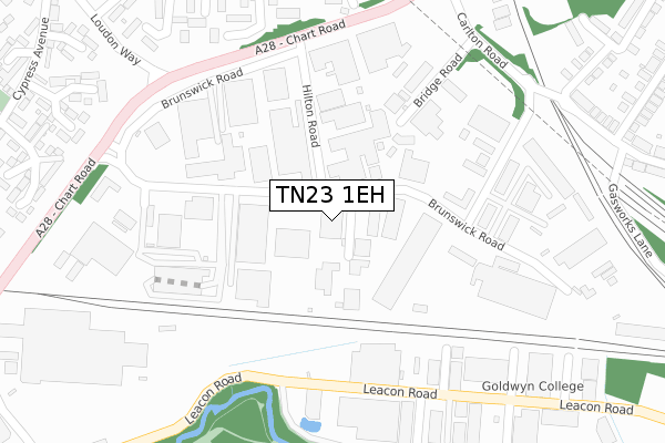 TN23 1EH map - large scale - OS Open Zoomstack (Ordnance Survey)