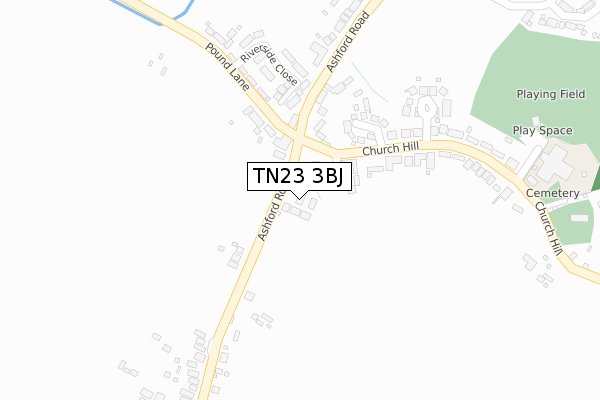 TN23 3BJ map - large scale - OS Open Zoomstack (Ordnance Survey)