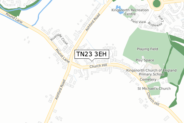 TN23 3EH map - large scale - OS Open Zoomstack (Ordnance Survey)