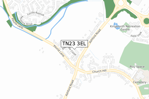 TN23 3EL map - large scale - OS Open Zoomstack (Ordnance Survey)