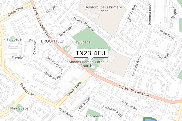 TN23 4EU map - large scale - OS Open Zoomstack (Ordnance Survey)