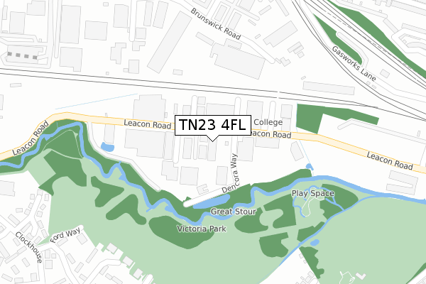 TN23 4FL map - large scale - OS Open Zoomstack (Ordnance Survey)