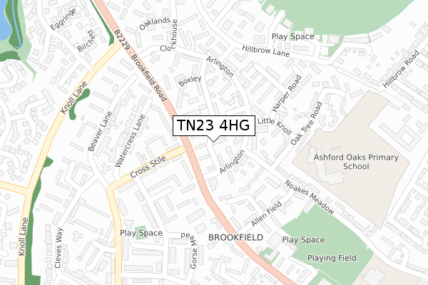 TN23 4HG map - large scale - OS Open Zoomstack (Ordnance Survey)