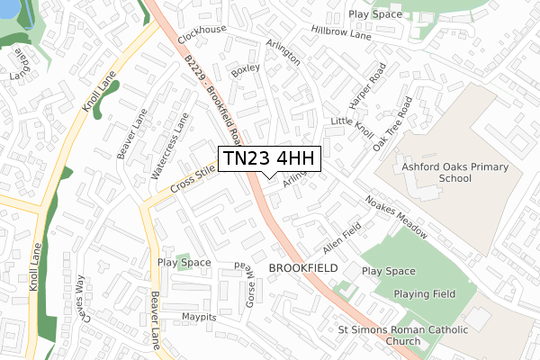 TN23 4HH map - large scale - OS Open Zoomstack (Ordnance Survey)