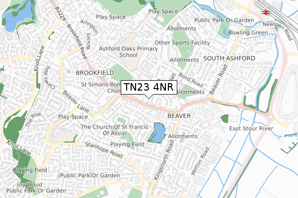 TN23 4NR map - small scale - OS Open Zoomstack (Ordnance Survey)