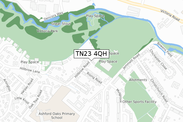 TN23 4QH map - large scale - OS Open Zoomstack (Ordnance Survey)