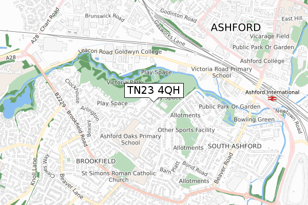 TN23 4QH map - small scale - OS Open Zoomstack (Ordnance Survey)