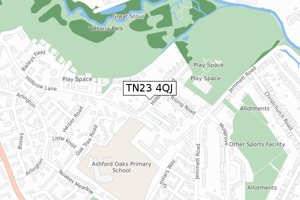 TN23 4QJ map - large scale - OS Open Zoomstack (Ordnance Survey)