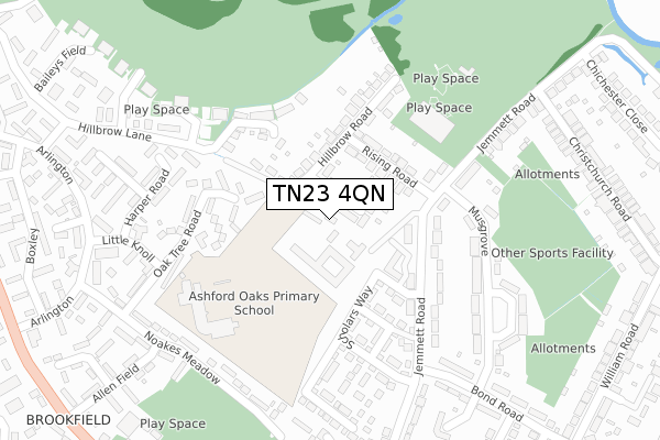 TN23 4QN map - large scale - OS Open Zoomstack (Ordnance Survey)