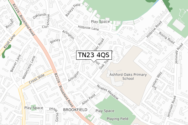 TN23 4QS map - large scale - OS Open Zoomstack (Ordnance Survey)