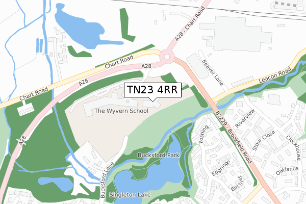 TN23 4RR map - large scale - OS Open Zoomstack (Ordnance Survey)