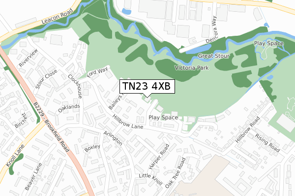 TN23 4XB map - large scale - OS Open Zoomstack (Ordnance Survey)