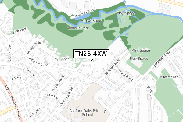 TN23 4XW map - large scale - OS Open Zoomstack (Ordnance Survey)