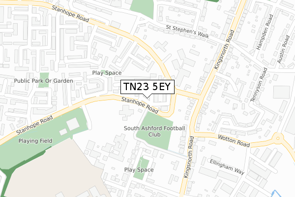 TN23 5EY map - large scale - OS Open Zoomstack (Ordnance Survey)