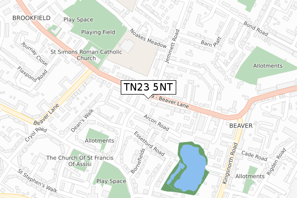 TN23 5NT map - large scale - OS Open Zoomstack (Ordnance Survey)